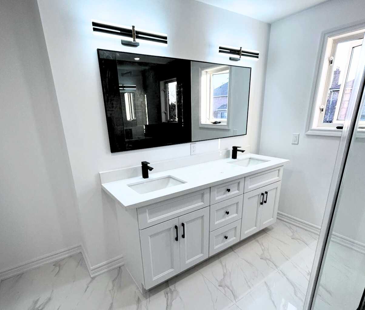 2 bathroom-customisable shower niche /shelve with built in bench, black