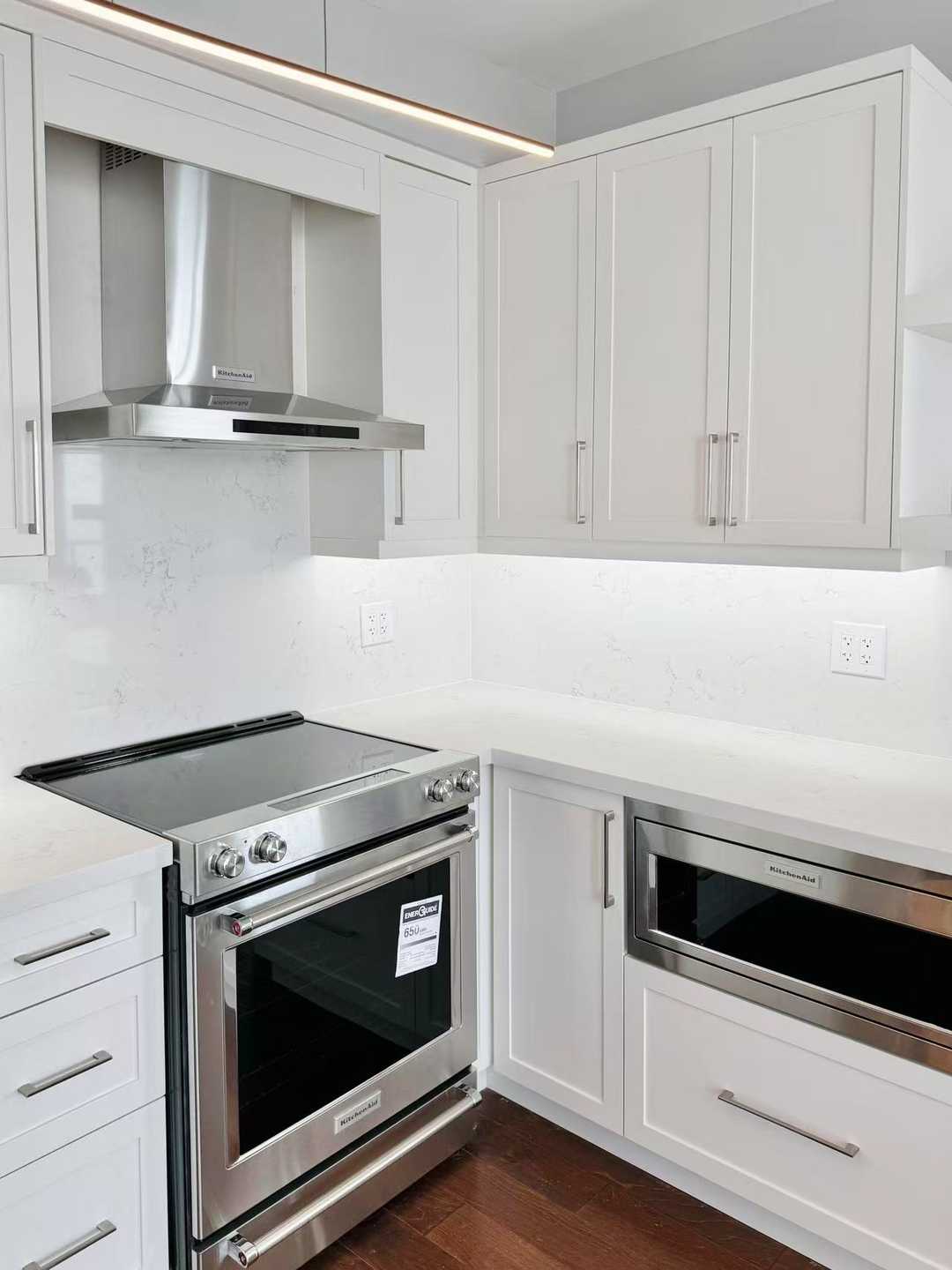 2 bathroom with white shaker kitchen cabinet