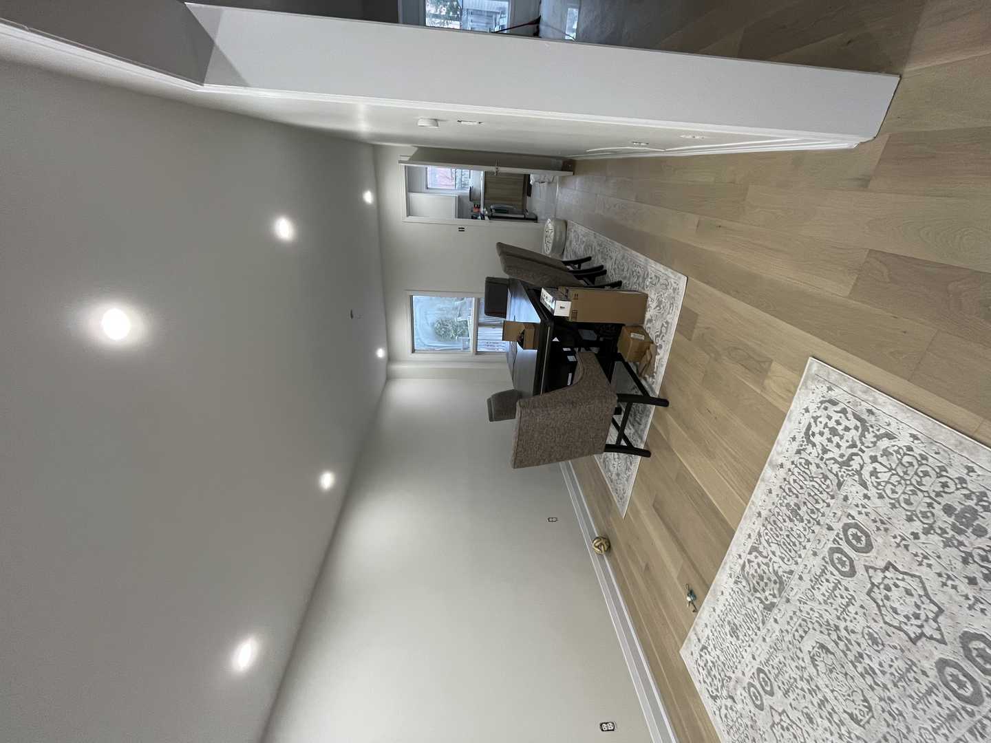 Complete floor renovation throughout the house, including the staircase in